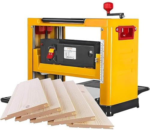 Raboteuse électrique de bureau for le travail du bois, raboteuse de table de travail de 13 pouces de largeur, moteur puissant de 2000 W, table d'alimentation étendue, faible bruit for l'enlèvement des