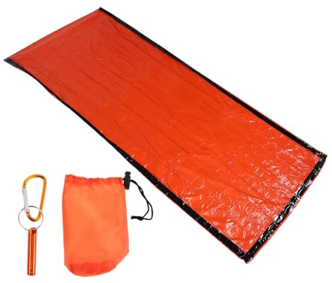 Orange Schlafsack Packsack mit Kordelzug, 1 Satz, Leicht | Pet Aluminized Film, für Trekking und Outdoor, Kompressionsbeutel mit Vielseitiger Nutzung