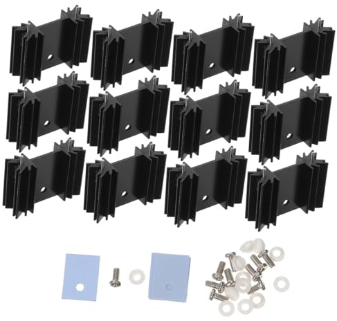 Disipador 40 Piezas To-220 de Transistor de Calor de Aluminio Plata | Aleta Metálica para Regulador de Voltaje, Juego de 40 Unidades, Color Plata Color Aleatorio