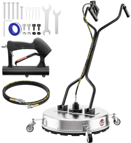 Nettoyeur Haute Pression, 51 cm, en Acier Inoxydable, avec 4 Roues, raccord Rapide de 9,5 mm, 4500 psi, pour Le béton, la terrasse, la terrasse