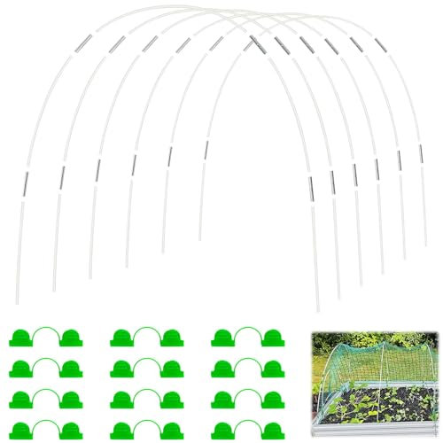Xevinas Folientunnel Für Hochbeet, 30Pcs Pflanztunnel Pflanztunnel Bögen Aus Hochwertigem Fiberglas, Multifunktionalen Garten Zubehör Folientunnel Bögen Rostfrei Durable Frei Biegbar Gartenreifen(B)