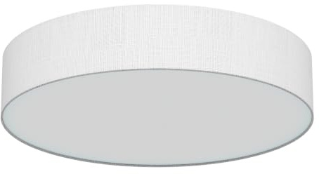 LQWELL Deckenlampe Stoff, Deckenleuchte Rund mit Leinen Lampenschirm, E27 Fassung x 6, max.40W, Ø60cm x H10cm, Grau, für Wohnzimmerlampe Schlafzimmerlampe Deckenbeleuchtung