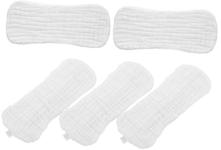SAFIGLE 5stücke Baumwollwindeleinlagen Für Wiederverwendbare Stoffwindeln Waschbare Babywindeln Ungebleichte Baumwollwindeln Weiche Und Atmungsaktive Stoffwindeln Für Neugeborene