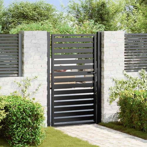 Juroupi Garden Gate Lockable Black 100x150 cm Aluminium-42004148