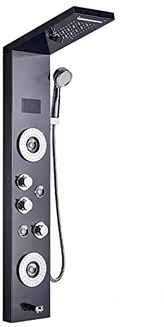 Système de panneau de douche à LED, colonne de douche à affichage numérique, système de panneau de douche thermostatique, système de douche avec pomme de douche, douche à main, jets corporels, bec de