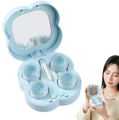 Machine de nettoyage de lentilles | Soin de nettoyage des lentilles souples à ultrasons | Étanche à la poussière Solution de nettoyage intelligente pour homme Voyage d'affaires Voyage en plein air
