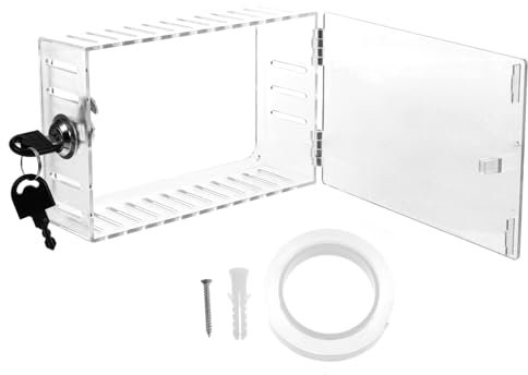 Lurrose Thermostat Lock Box Large Thermostat Cover Key Wall-Mounted Protective Guard for Home and Office