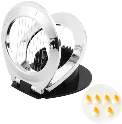 Egg Slicer for Boiled Eggs, Heavy Duty Stainless Steel Wire Cutter with 3 Slicing Styles, Dishwasher Safe for Strawberry, Fruit Garnish, Cheese, Mushrooms, Kitchen Gadget