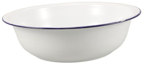 Veemoon Palangana Esmaltada de 32cm, Lavabo para Pies y Cara, Fácil de Limpiar, Adecuado para Baño de Pies en Casa