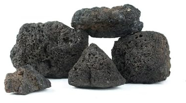 Hanicks Aquarium Stones Fish Tank Rocks Natural Decoration for Aquascaping (Black Lava Rock, 3KG)