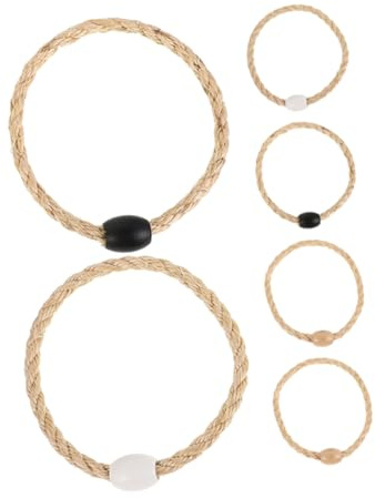 VICASKY 6 Stück Ringwurfspiel aus Hanfseil mit Wurfringen in Schwarz Weiß und Natur Vielseitiges Outdoor Wurfspiel für Kinder und Erwachsene für Garten Strand und Party