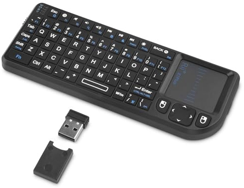 Rii Mini teclado Bluetooth 2.4G con retroiluminación y panel táctil para Smart TV, HTPC