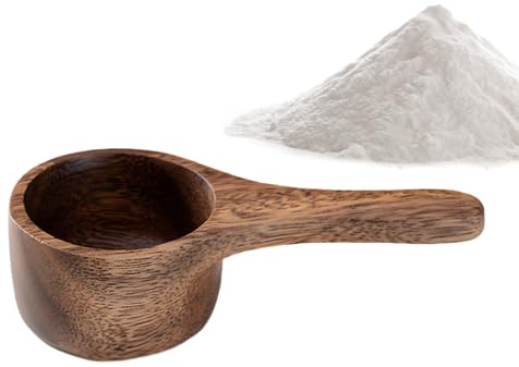 Wooden Coffee Measuring Spoon - 40ml Artisan Kitchen Utensil, Sturdy Construction, Polished Construction, Compact Stand | for Coffee grounds, Tea Leaves, Yeast, Sp Storage