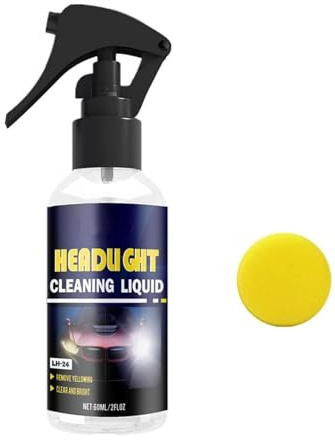 Agente de limpieza y restauración de faros de automóvil, kit de líquido de restauración de faros de automóvil, revestimiento hidrofóbico mejorado que restaura el color amarillento (1pc)
