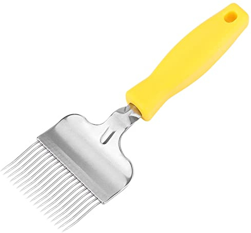 Uadme Tenedor Destapador De Abejas,Tenedor para Destapar Miel De Acero Inoxidable,Peine para Cortar Miel Recolectar Miel, Herramienta de Equipo de Apicultura Apicultores