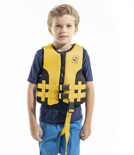 Seachoice Evoprene Multi-Sport Life Jacket - Child - Yellow/Black, USCG Level 70