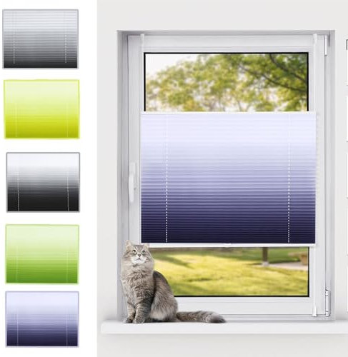 Plissee ohne Bohren Klemmfix 55 x 80 cm Sichtschutz und Sonnenschutz Blickdicht Plisseerollo Jalousie für Fenster mit Klemmträger / -fix für Tür & Fenster, Lila