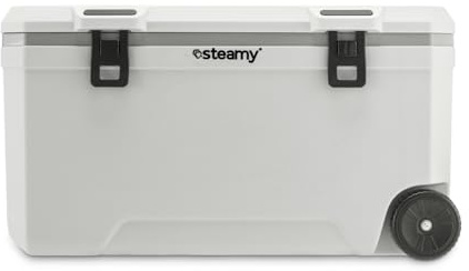 Steamy Marine 120 Nevera Pasiva con Ruedas, 120 litros, Blanco
