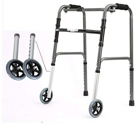 Erwachsene Rollator Geriatrische Ältere Lauflernhilfe Faltbar mit 2 Rädern Rollatoren Einstellbare Höhe Mobilitätshilfe Gehgestell Krücke Dekoration Safehappy