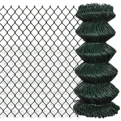 ZEYUAN Maschendrahtzaun, Zaun Garten, Zaunpfosten, Maschendraht, Bauzaun Gebraucht, Gitterzaun, Geflügelnetz, Kükendraht, Stahlmatten Zaun, Stahl 0,8x15 m Grün