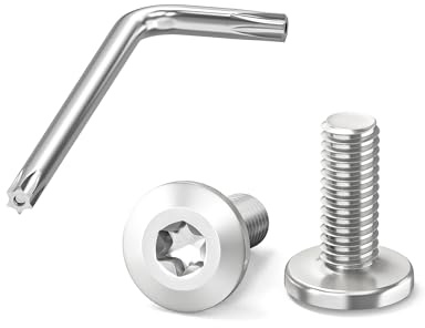 Dayalo 20 Stück M4 Schrauben, M4 x 10 mm Flachkopfschrauben, Torx Schrauben Edelstahl A2 V2A, Vollgewinde, Hohe Festigkeit, Korrosionsschutz mit Schlüssel für Möbelmontage, DIY