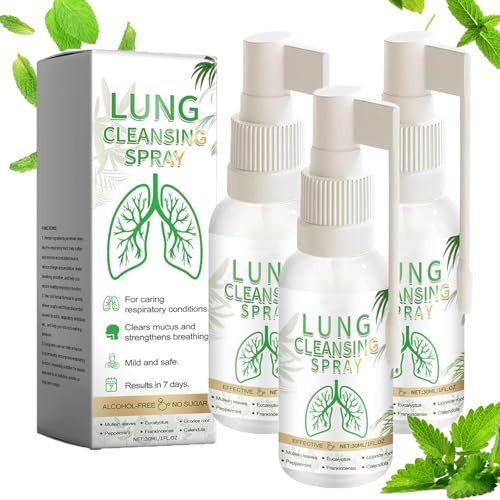 Miqiko Lung Cleansing Spray, Miqiko Advanced Lung Cleansing Spray, Lung Cleansing Spray, Herbal Lung Cleansing Spray, Powerful Lung Support, Daily Use (3 Pcs)
