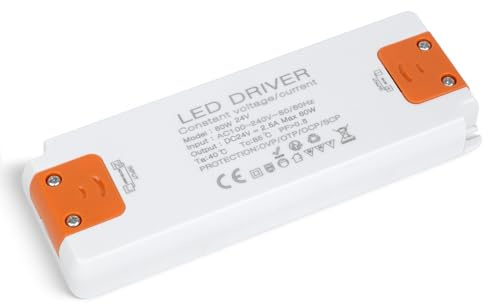 SUCIKORIO LED Transformador 220V a 24V 60W Fuente Alimentacion Ultradelgado | Fuente de Alimentación Constante AC 220V a DC 24V 2,5A LED Driver Power Supply Controlador de Bajo Voltaje para Tira de LED