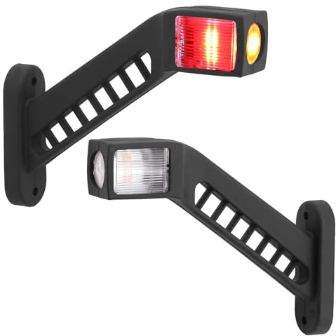 Justech 2x Luces de Galibo para Camión, 6LED Luces Laterales Homologadas E-Mark, IP65 Impermeable, Luz de Posición 3 Colores Compatible con 12-30V Camión y Remolque, Autocaravanas