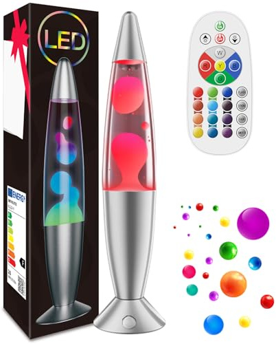 AONESY Lampada di movimento liquida, luce liquida rilassante per adulti e bambini, lampada d'atmosfera per alleviare lo stress, luce notturna a 17 colori che cambia, luce notturna-34cm Bianco