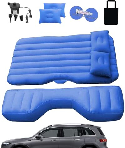 gonfiabile per auto, materasso ad aria per sedile posteriore, cuscino per SUV, materasso portatile a doppio strato con pompa ad aria elettrica, comodo per dormire con lati rialzati per viaggi e