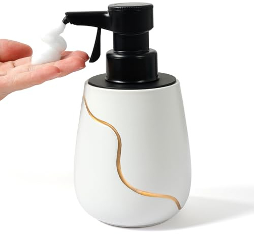 Bosilunlife Automatischer Seifenspender Touch-Style, 560 ml Elektrischer Seifenspender, Automatisch Schaumseifenspender, IPX5 Wasserdicht, Geeignet für Küche und Bad (Weiß)