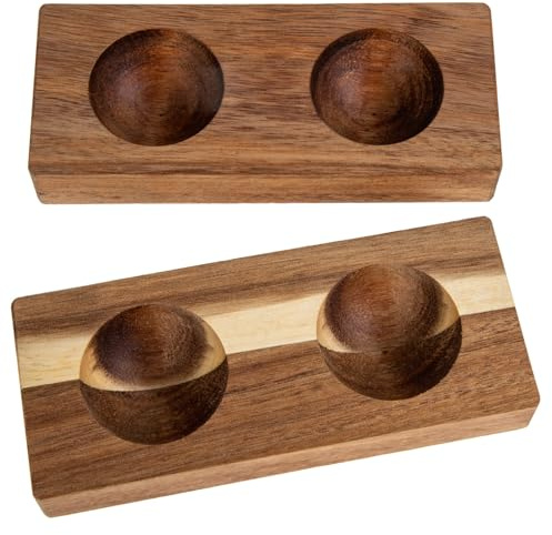 Portauova in Legno per Frigorifero, Vassoio Uova Cucina, 2 Pezzi | Contenitore Uova , Facile da Pulire, Impedisce Rotolamento, Vassoio Piatto