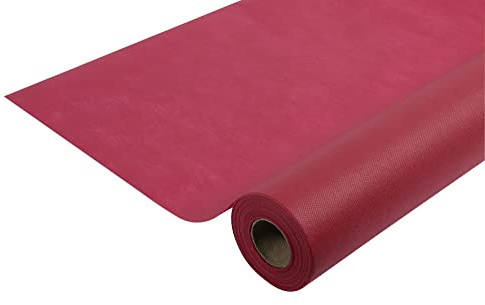 Pronappe Bordsduk R785008I engångsduk av spunbond-fleece längd 50 m bredd 1,20 m (per rulle) färg bordeauxrött, slitstarkt, vattenavvisande och avtorkbart tyg