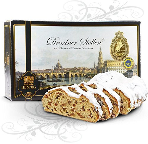 750 g handgemachter Original Dresdner Christstollen® im Geschenkkarton Motiv Canaletto Dresden