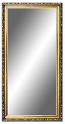 100 x 60cm, 60 x 100cm Spiegel mit Rahmen, Badezimmerspiegel Antik, Alte Spiegel, Handgefertigte, Stabiler Rückwand, Rahmenleiste: 60 mm breit und 45 mm hoch, Rahmen Farbe: Gold