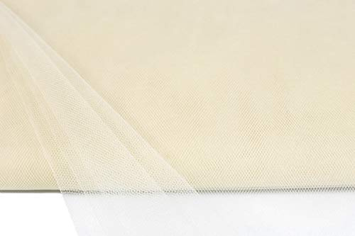 10m Tüll Stoff 150cm Tüllstoff Dekostoff Netz Tütü Fasching Mode Hochzeit Deko ivory elfenbein 810