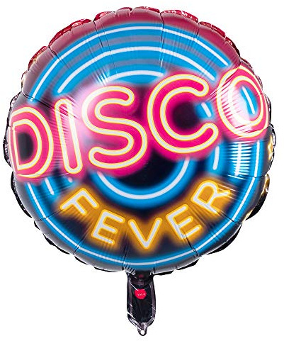 Boland 00758 - Folienballon Disco Fever, Größe 45 cm, für Helium und Luft, 70er Jahre, Luftballon, Dekoration, Mottoparty, Karneval