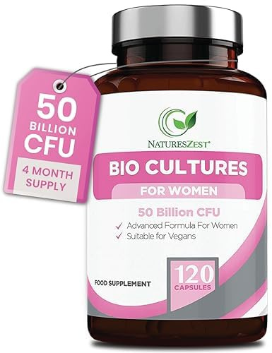Bio Cultures Complex for Women 50 Billion CFU – 120 Vegan Capsules | Multi-Strain Live Cultures Formula with 190mg Cranberry Extract, Lactobacillus Reuteri & Rhamnosus, 4 Month Supply