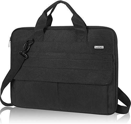 LANDICI Laptop Bag Case 17 17.3 Inch, Waterproof Computer Sleeve Cover | Slim Computer Sleeve for 17-18 Inch MacBook HP Lenovo Acer Asus Dell Laptop, Slim Briefcase Messenger Bag for Men Women