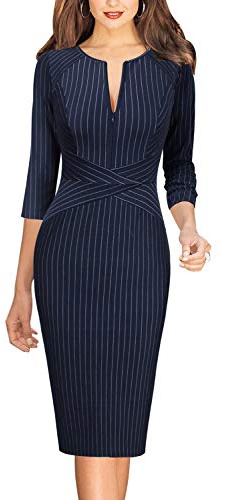 VFSHOW Womens Work Business Office Zipper Up Slim Bodycon Sheath Dress