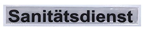 RescPol Rückenschild Sanitätsdienst - 30 x 5cm - weiß