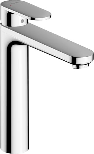 hansgrohe Vernis Blend - Mitigeur de lavabo avec tirette et vidage, conduction d'eau chaude isolée, Robinet de salle de bain avec hauteur sous bec 190 mm, économie d'eau (EcoSmart), Chromé, 71572000