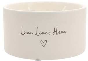 Pavilion Gift Company - Love Lives Here - 10 oz Soy Wax Ceramic Vessel Candle Housewarming Apartment-Warming Gift Present Neutral Home Decor