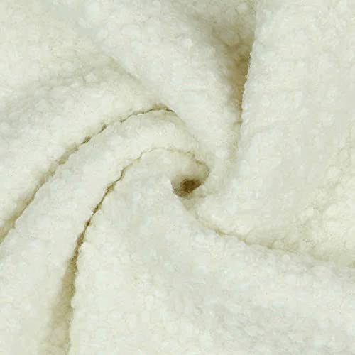 Boucle aus Kunstfaser - für Allergiker - ohne Wolle ab 50 cm, Ecru