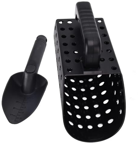 Cyrank Metalldetektor Zubehör, Sand Scoop für Metalldetektion und Metalldetektor Schaufel, Metalldetektor Schaufel ABS Multi Purpose Sand Sifter Hai Zahn Sieb für Kinder Erwachsene