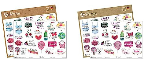 AVERY Zweckform 54546 Dekosticker Sprüche 42 Aufkleber (ablösbare Sticker auf A5 Bogen, Etiketten für Tagebuch, Bullet Journal, Karten, Gästebuch, Klebeetiketten mit Silbereffekt), Packung mit 2