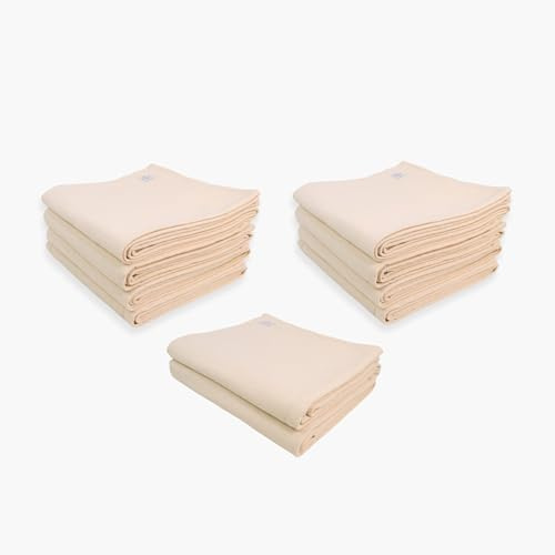 YOGIKUTI Yoga-Decken-Set aus Baumwolle, natürliche Farbe, handgewebte Iyengar-Yoga-Decke für erholsame Yoga- und Yoga-Requisiten, 10 Stück