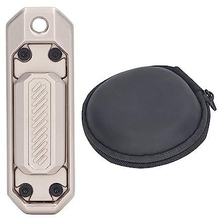 Keenso Fidget Slider Juguetes de Metal para Adultos, Juguetes para Aliviar el Estrés de Ansiedad para Novio y Padre (Plata)