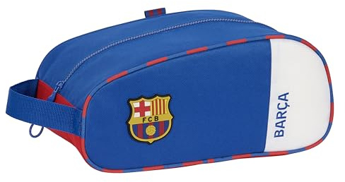 SAFTA F.C. Barcelona 2ª EQUIPACIÓN - Zapatillero Ovalado, Multiusos, Portatodo, Deporte, Extraescolares, Fútbol, Cómodo y Versátil, 34x18x15 cm, Color Azul y Granate