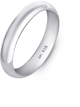 Amberta Hochzeitsringe aus 925 Sterling Silber für Damen und Herren, Eheringe mit Gelbgold- oder Roségold-Beschichtung | Eheringe für Paare 2 3 4 mm